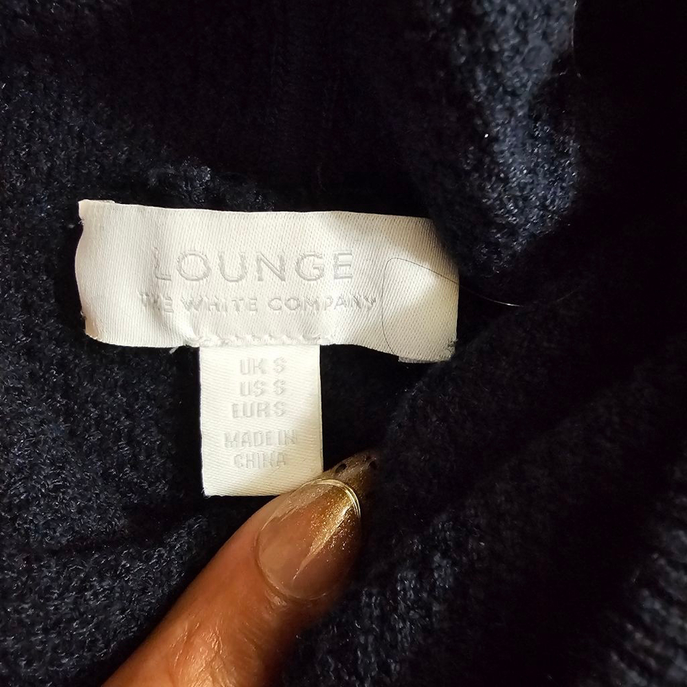 The White Company Navy Cowl Neck Sweater Small - Picture 3 of 9